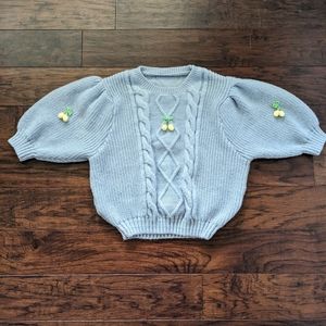 NWOT Puff Sleeved Sweater with Lemons
